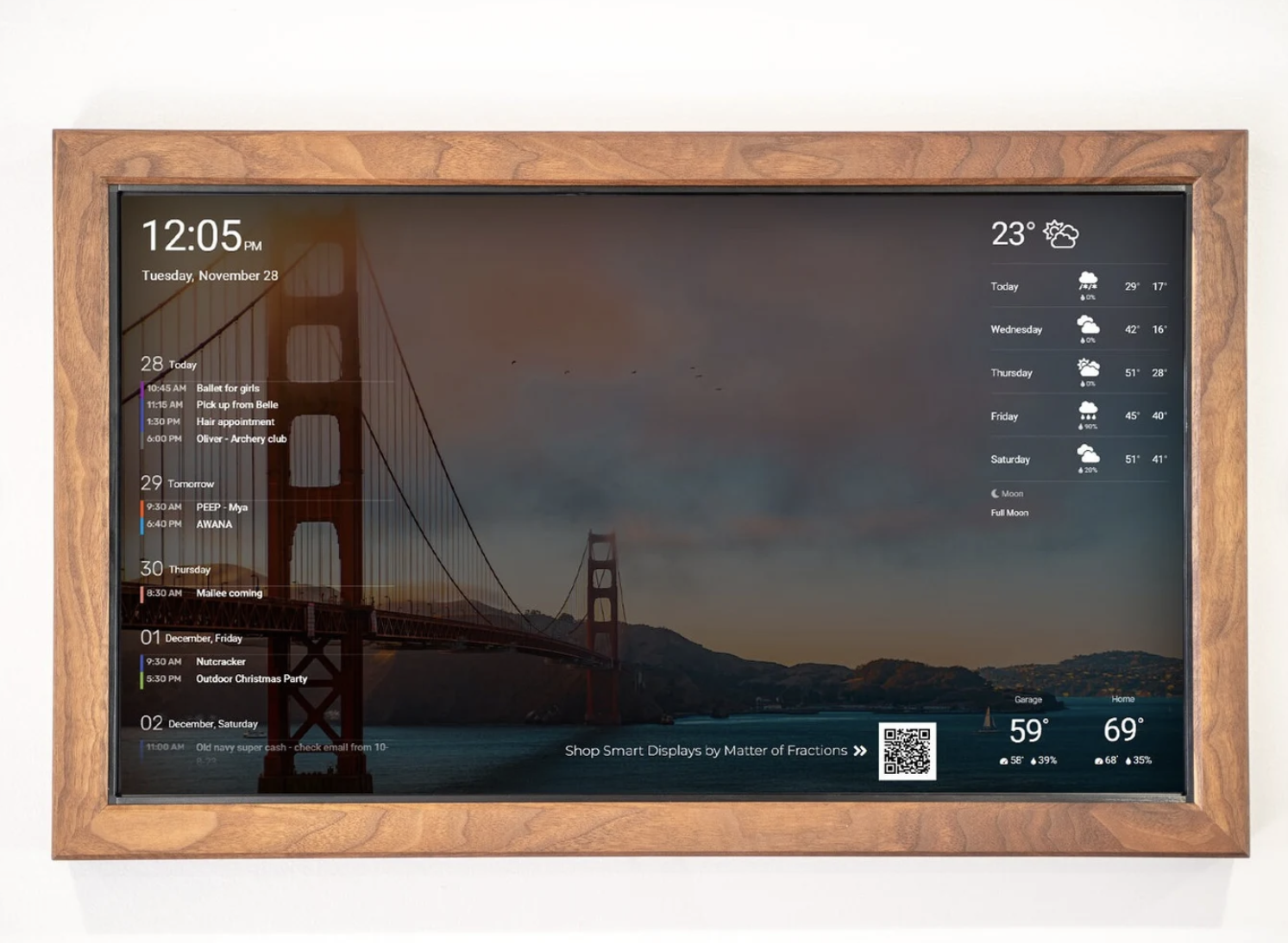 Pantalla Digital Inteligente con Marco de Madera Noble — vista 2