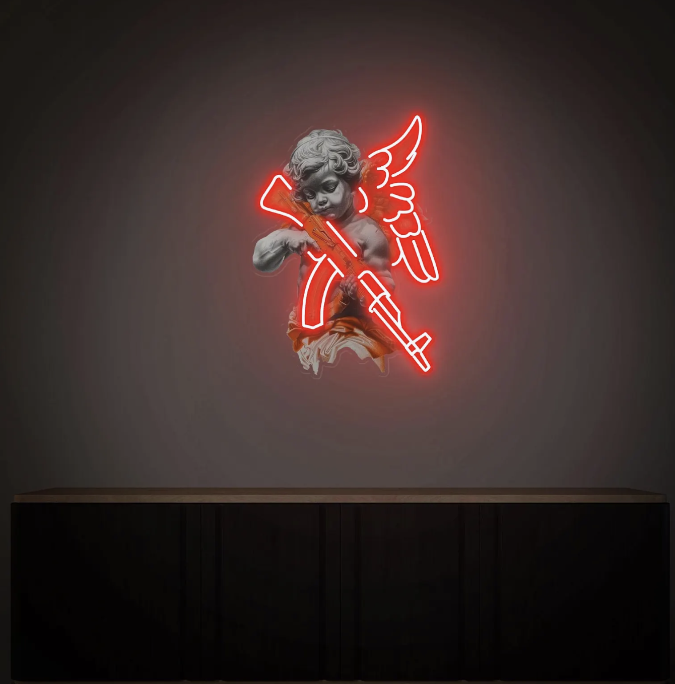 Neón Ángel Pop Art | LED Wall Art — vista 2