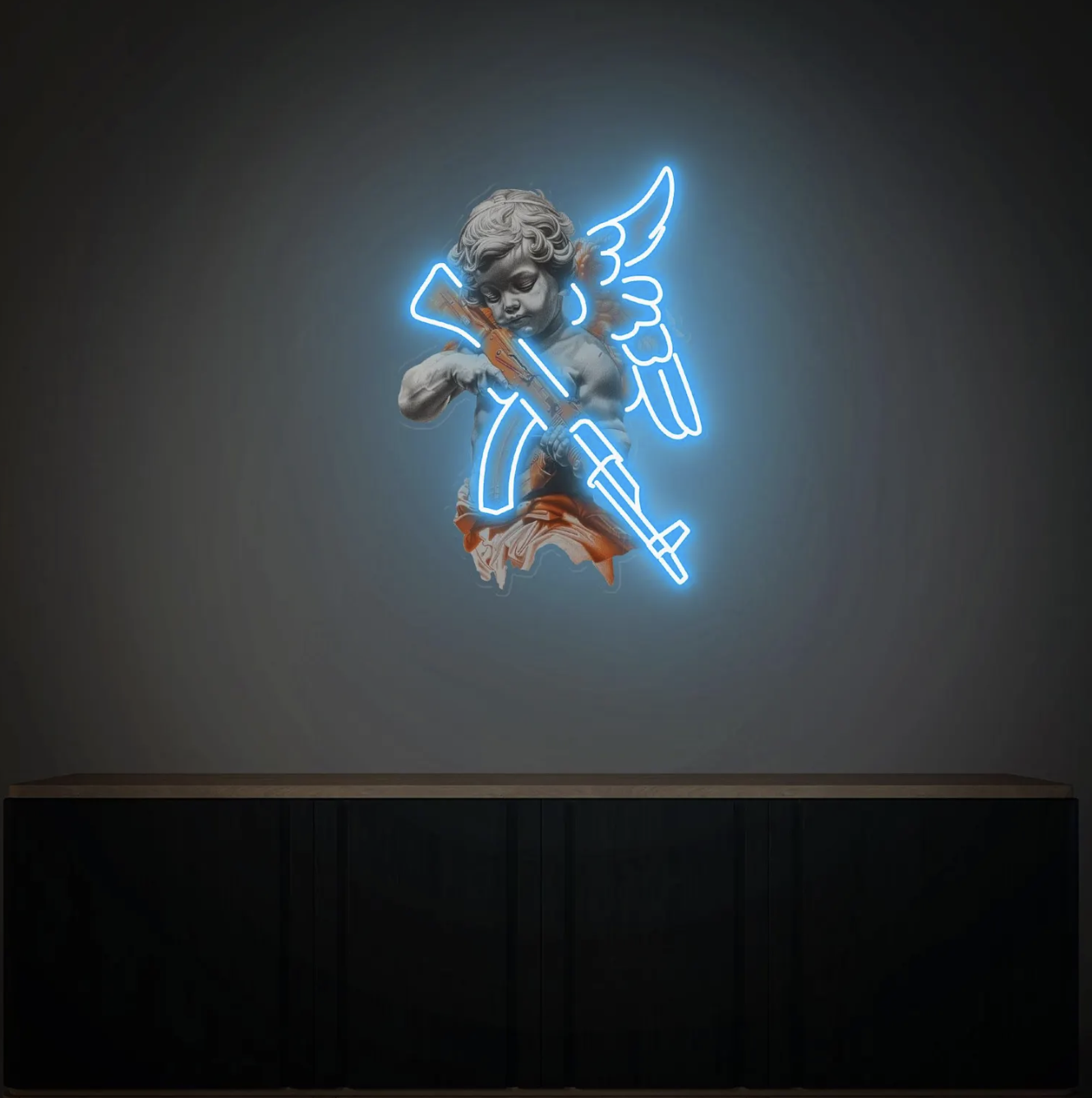 Neón Ángel Pop Art | LED Wall Art — vista 3