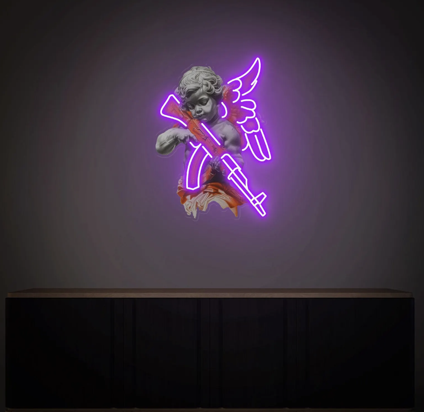 Neón Ángel Pop Art | LED Wall Art — vista 7