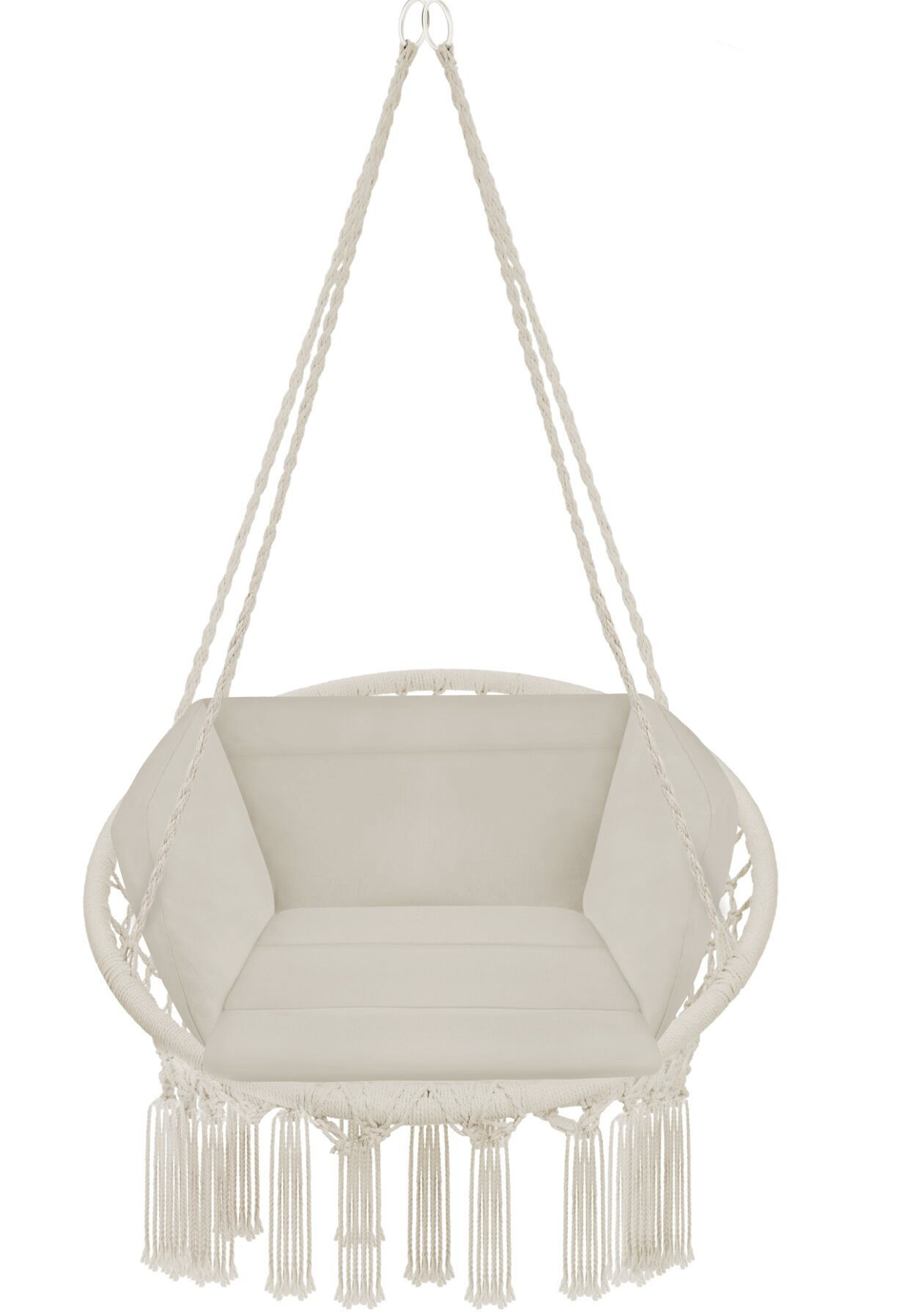 Silla Colgante de Jardín de Algodón Beige — vista 2