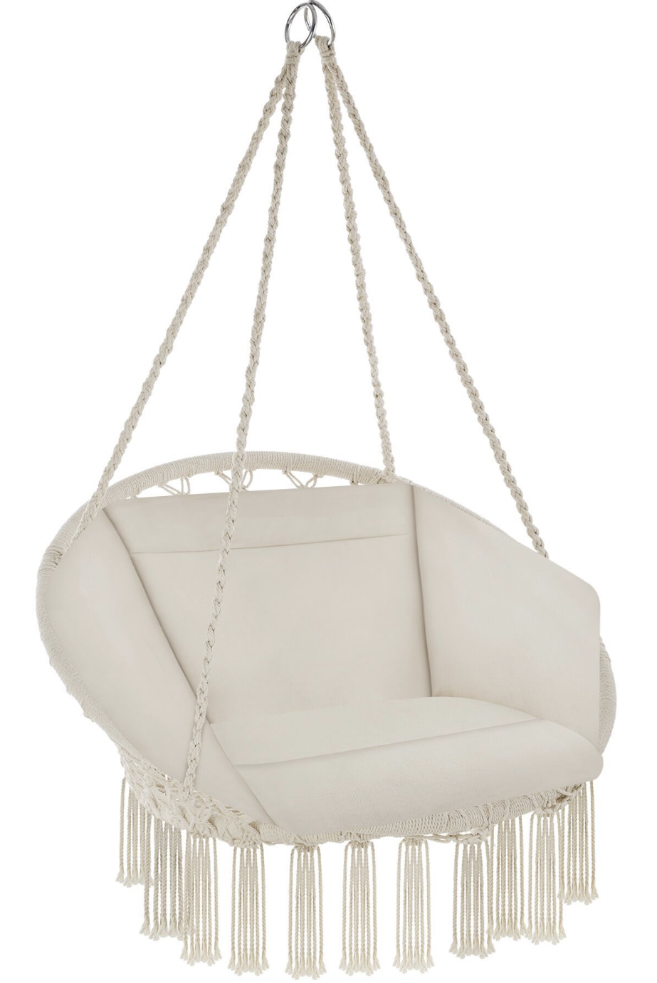 Silla Colgante de Jardín de Algodón Beige — vista 3