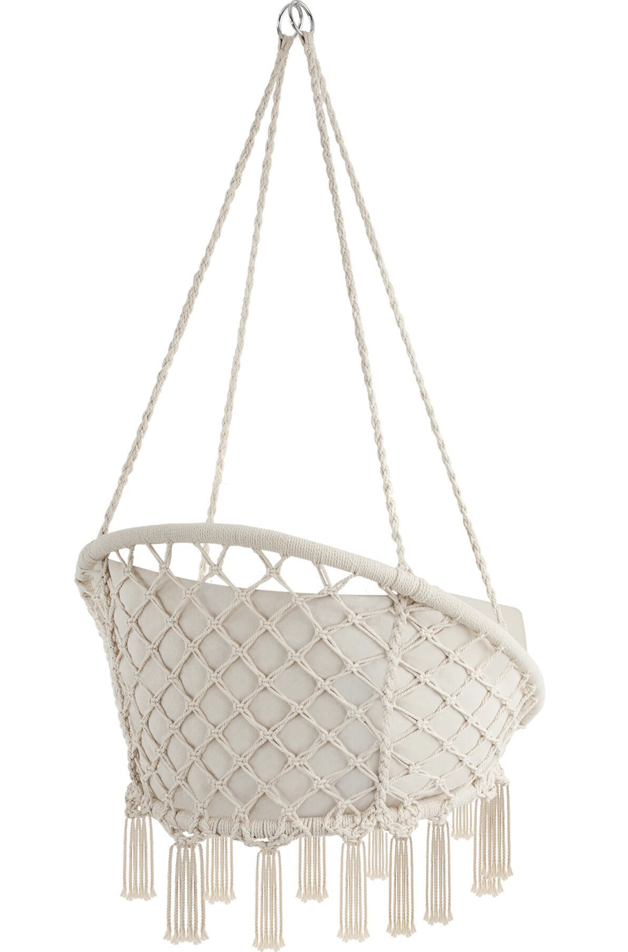 Silla Colgante de Jardín de Algodón Beige — vista 4