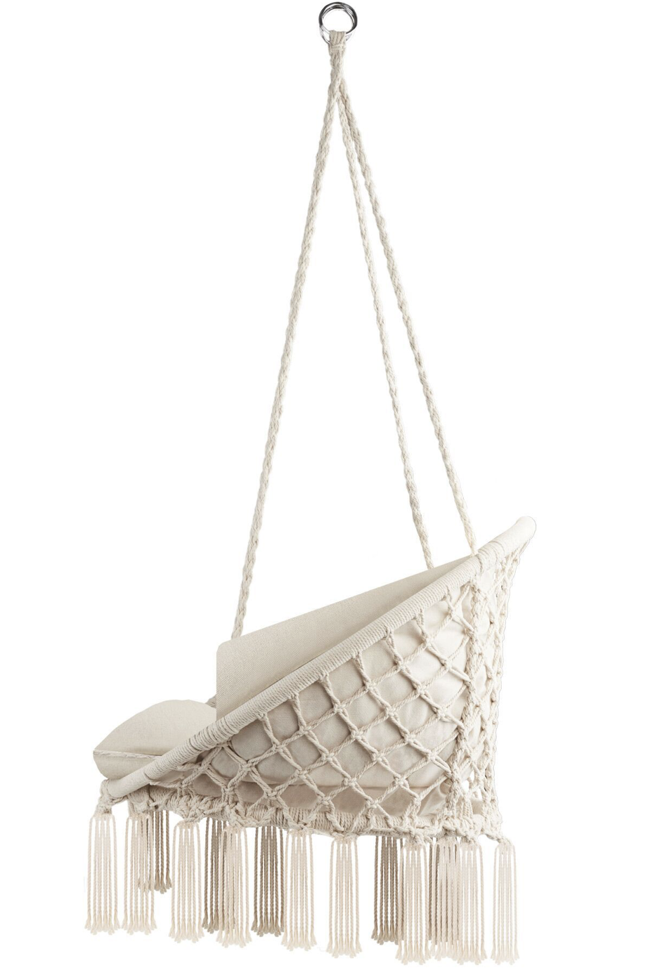 Silla Colgante de Jardín de Algodón Beige — vista 5