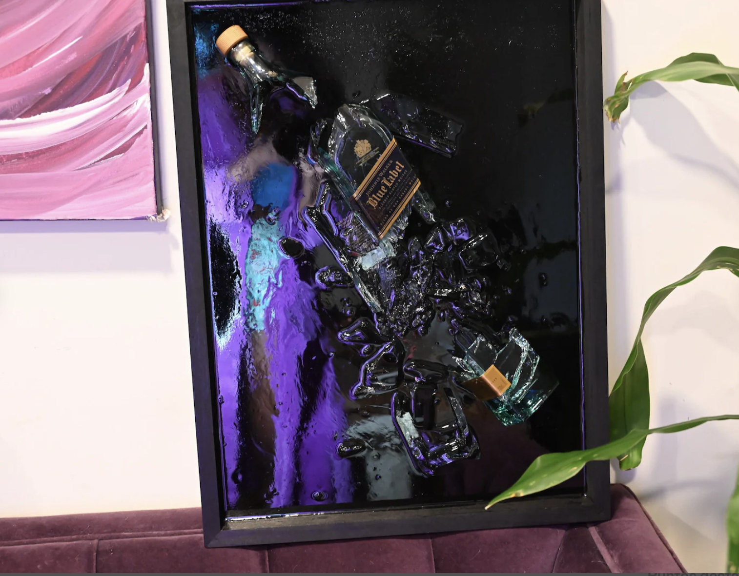 Cuadro 3D de Botella Rota Johnnie Walker Blue Label — vista 2