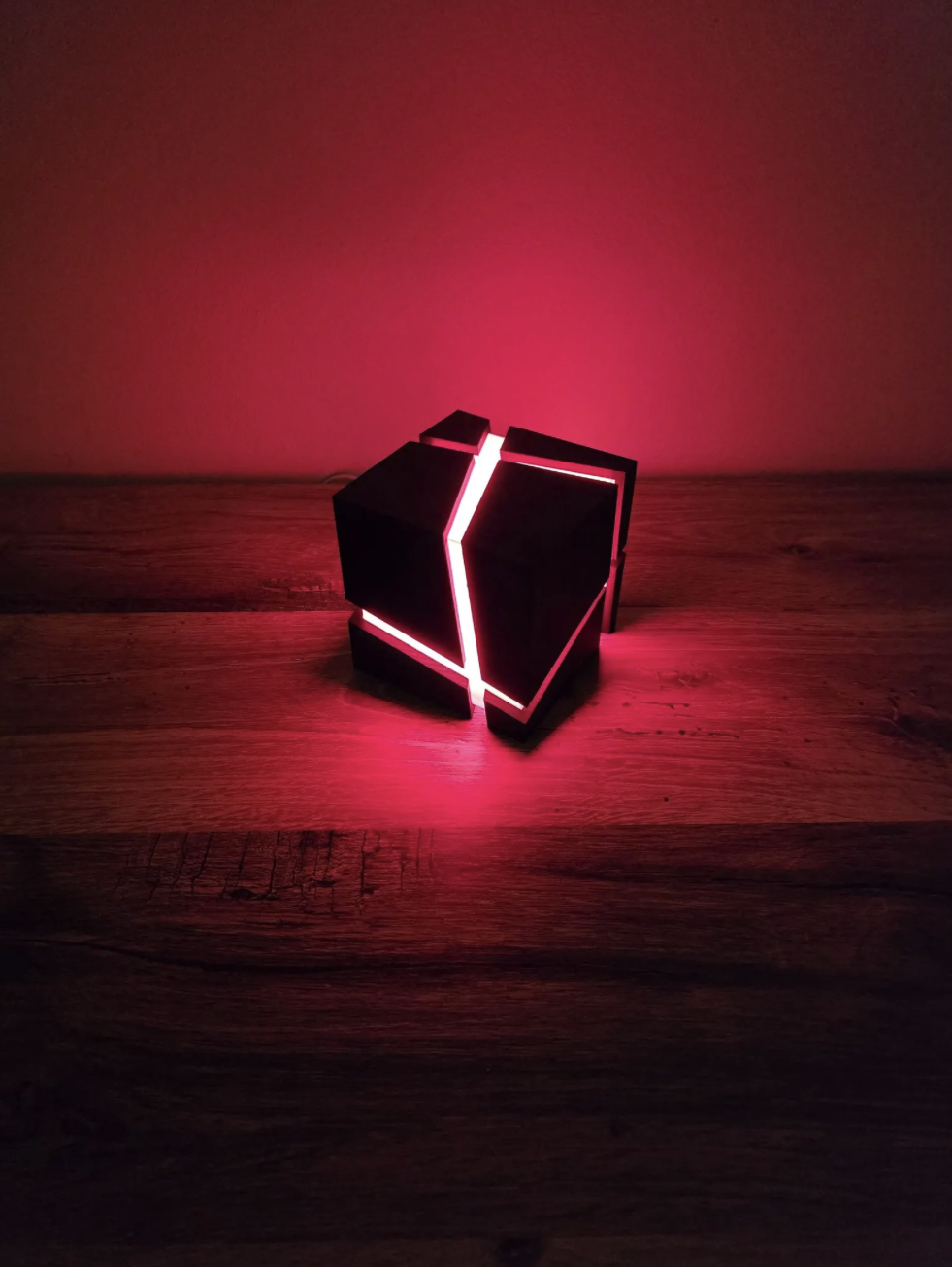 Lámpara de Cubo Agrietado Impresa en 3D — vista 4